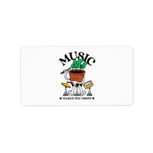 Muziek Maakt Je Groei Plant Drummer Etiket