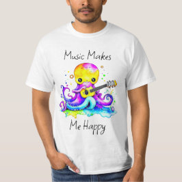 Muziek maakt me blij | Octopus speelt gitaar T-shirt