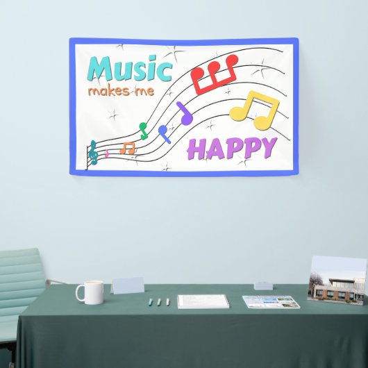 Muziek maakt me blij Rainbow Notes Banner (Beurs)
