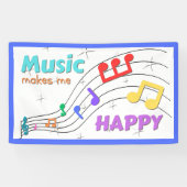 Muziek maakt me blij Rainbow Notes Banner (Horizontaal)