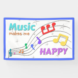 Muziek maakt me blij Rainbow Notes Banner