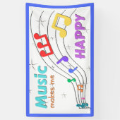 Muziek maakt me blij Rainbow Notes Banner (Verticaal)