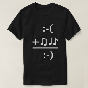 Muziek maakt me een gelukkig Shirt met tekst