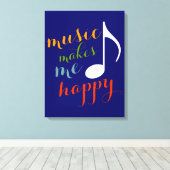 " muziek maakt me gelukkig " kleurdecor canvas afdruk (Insitu (Houten vloer))