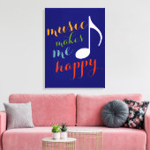 " muziek maakt me gelukkig " kleurdecor canvas afdruk (Insitu (Woonkamer))