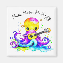 Muziek Maakt Me Gelukkig | Octopus Die Gitaar Spee Magneet