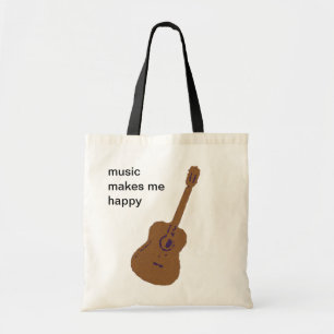 muziek maakt me gelukkig tote bag