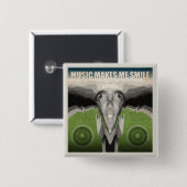 Muziek maakt me glimlachen vierkante button 5,1 cm (Voorkant /achterkant)