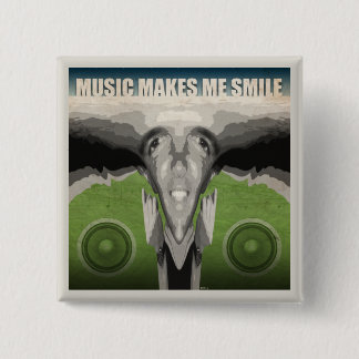 Muziek maakt me glimlachen vierkante button 5,1 cm