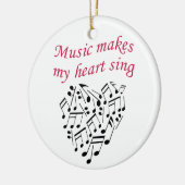 Muziek maakt mijn hart keramisch ornament (Links)