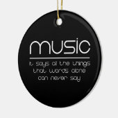 Muziek maakt mijn wereld draaiend keramisch ornament (Links)