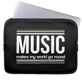 Muziek maakt mijn wereld draaiend laptop sleeve