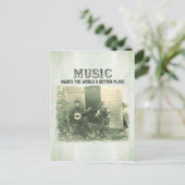 Muziek maakt van de wereld een betere plaats  foto briefkaart (Staand voorkant)