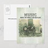 Muziek maakt van de wereld een betere plaats  foto briefkaart (Voorkant / Achterkant)