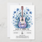 Muziek Magic Blauwe Gitaar Jongen Verjaardag Kaart (Voorkant)