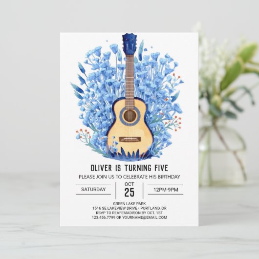 Muziek Magic Chord gitaar jongen verjaardag Kaart (Staand voorkant)