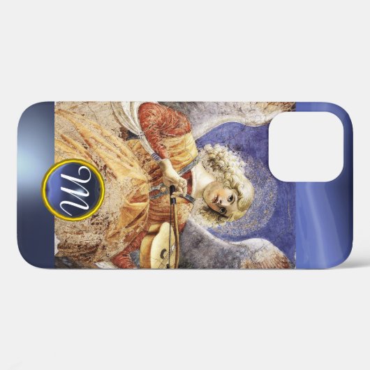 MUZIEK MAKEN ANGEL, Blue Sapphire Monogram Case-Mate iPhone Case (Achterkant (horizontaal))