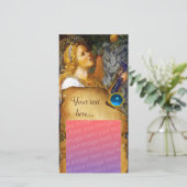 MUZIEK MAKEN ANGEL CHRISTMAS PARCHMENT Blue Gem Feestdagenkaart (Staand voorkant)