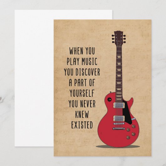 Muziek maken bij muziek bedankkaart (Voorkant / Achterkant)