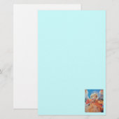 MUZIEK MAKEN CHRISTMAS ANGEL Blauwgroen blauw Briefpapier (Voorkant / Achterkant)