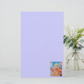 MUZIEK MAKEN CHRISTMAS ANGEL Blue Briefpapier (Staand voorkant)