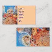 MUZIEK MAKEN CHRISTMAS ANGEL Blue Peach Visitekaartje (Voorkant / Achterkant)