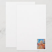 MUZIEK MAKEN CHRISTMAS ANGEL Blue White Briefpapier (Voorkant / Achterkant)