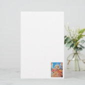 MUZIEK MAKEN CHRISTMAS ANGEL Blue White Briefpapier (Staand voorkant)