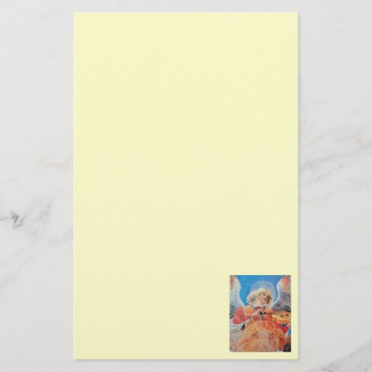 MUZIEK MAKEN CHRISTMAS ANGEL Cream Briefpapier (Voorkant)