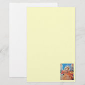 MUZIEK MAKEN CHRISTMAS ANGEL Cream Briefpapier (Voorkant / Achterkant)