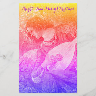 MUZIEK MAKEN CHRISTMAS ANGEL Pink Blue Yellow Briefpapier