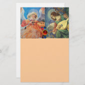 MUZIEK MAKEN CHRISTMAS ANGELS, Blue Peach Briefpapier (Voorkant / Achterkant)