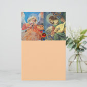 MUZIEK MAKEN CHRISTMAS ANGELS, Blue Peach Briefpapier (Staand voorkant)