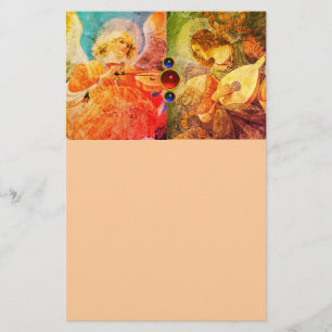 MUZIEK MAKEN CHRISTMAS ANGELS, Geel perzik Briefpapier