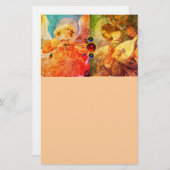 MUZIEK MAKEN CHRISTMAS ANGELS, Geel perzik Briefpapier (Voorkant / Achterkant)