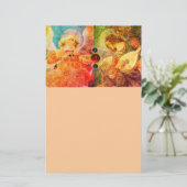 MUZIEK MAKEN CHRISTMAS ANGELS, Geel perzik Briefpapier (Staand voorkant)