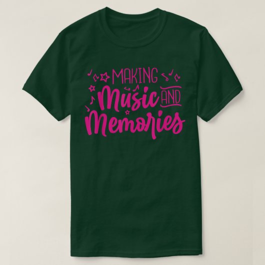 Muziek maken en herinneringen markeren t-shirt (Design voorkant)