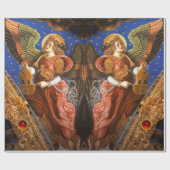 MUZIEK MAKEN ENGEL MET EEN VIELLE KERST CADEAUPAPIER (Vlak)