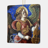 MUZIEK MAKEN ENGEL MET EEN VIELLE KERST KERAMISCH ORNAMENT (Links)