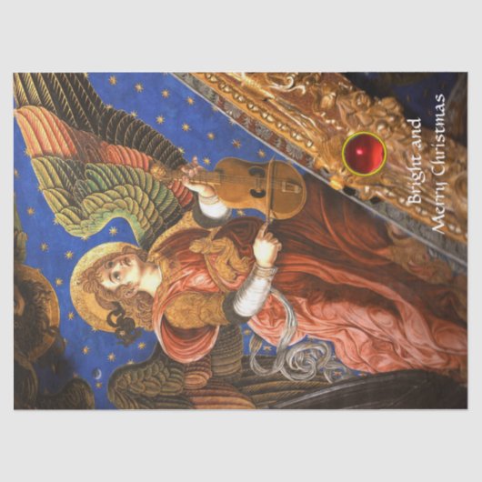 MUZIEK MAKEN ENGEL MET EEN VIELLE KERST TISSUEPAPIER (Voorkant)