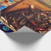 MUZIEK MAKEN ENGELEN BLOEMEN KERST PERKAMENT CADEAUPAPIER (Hoek)