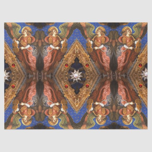 MUZIEK MAKEN ENGELEN MET EEN VIELLE KERST TISSUEPAPIER (Voorkant)