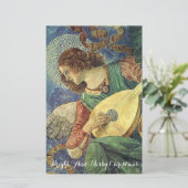 MUZIEK MAKEN KERST ANGEL Lute Speler Briefpapier (Staand voorkant)