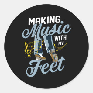 Muziek maken met My Feet Tap Dance Tap Dancer Ronde Sticker
