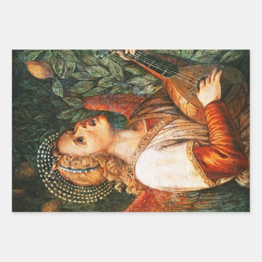 MUZIEK MAKEN VAN CHRISTMAS ANGELS INPAKPAPIER VEL (Voorkant)