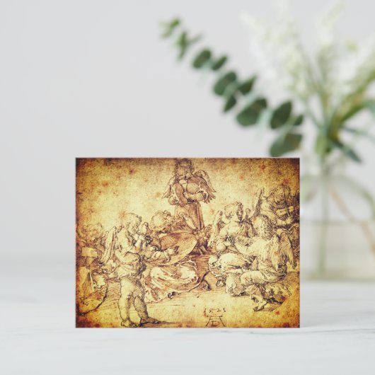 Muziek maken van engelen - Albrecht Durer Feestdagenkaart (Staand voorkant)