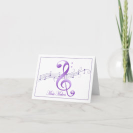 Muziek Makers Wit met Paarse Note Kaart