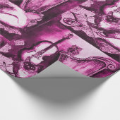 MUZIEK MAKING CAT EN OWL, Paars roze Cadeaupapier (Hoek)