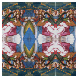 MUZIEK MAKING CHRISTMAS ANGELS Pink Blue Stof