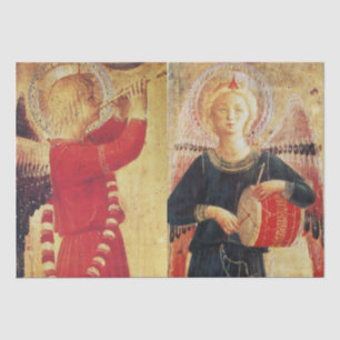 MUZIEK MAKINGANGELS IN RODE EN GOUDE Kerstmis Tissuepapier